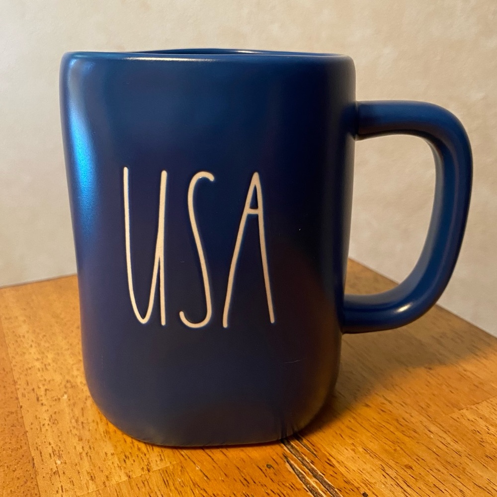 Rae Dunn USA Blue Ceramic Coffee Mug NEW!!